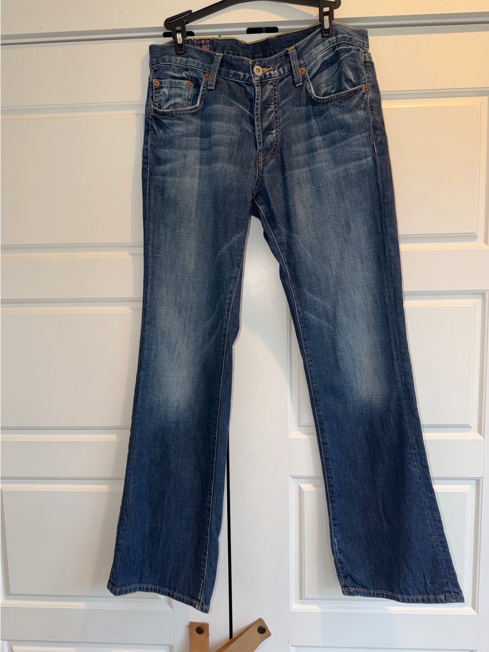 Vtg Lucky Brand Slim Bootleg Jeans 30x29 Mens Y2K Grunge Gene Montesano Blue